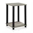 Furinno TURN-N-TUBE Haydn Engineered Wood End Table in French Oak Gray/Black