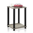 Furinno TURN-N-TUBE Haydn Engineered Wood End Table in French Oak Gray/Black
