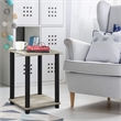 Furinno TURN-N-TUBE Haydn Engineered Wood End Table in French Oak Gray/Black