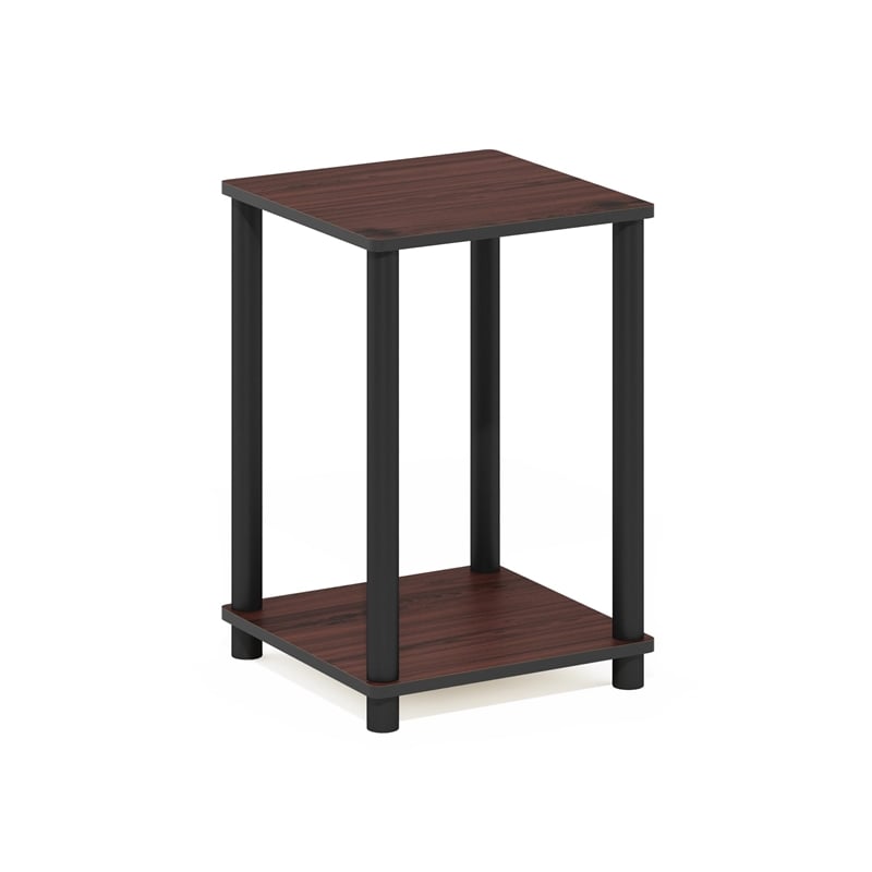 Furinno TURN-N-TUBE Haydn Engineered Wood End Table in Dark Cherry/Black