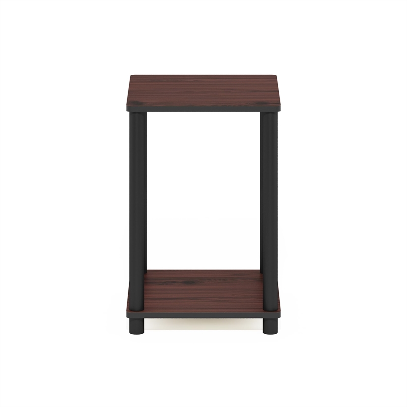 Furinno TURN-N-TUBE Haydn Engineered Wood End Table in Dark Cherry/Black