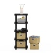 Furinno TURN-N-TUBE Engineered Wood 4-Bins System Rack in Espresso/Black