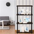 Furinno TURN-N-TUBE Wood 4-Tier Shelf Display Rack in Columbia Walnut/Black