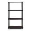 Furinno TURN-N-TUBE Wood 4-Tier Multipurpose Shelf Display Rack in Dark Walnut