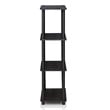 Furinno TURN-N-TUBE Wood 4-Tier Multipurpose Shelf Display Rack in Dark Walnut