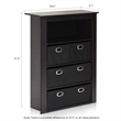 Furinno ECON Hallway Wood Console Table with 4-Foldable Bins in Espresso/Black