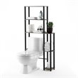 Furinno TURN-N-TUBE Wood Toilet Space Saver with 5 Shelves in Oak Gray/Black