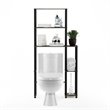 Furinno TURN-N-TUBE Wood Toilet Space Saver with 5 Shelves in Oak Gray/Black