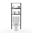 Furinno TURN-N-TUBE Wood Toilet Space Saver with 3 Shelves in Espresso/Black