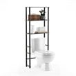 Furinno TURN-N-TUBE Wood Toilet Space Saver with 3 Shelves in Oak Gray/Black