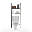 Furinno TURN-N-TUBE Wood Toilet Space Saver with 3 Shelves in Oak Gray/Black