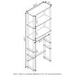 Furinno TURN-N-TUBE Wood Toilet Space Saver with 3 Shelves in Oak Gray/Black