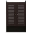 Furinno INDO Contemporary Engineered Wood Double Door Wall Cabinet in Espresso