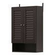 Furinno INDO Contemporary Engineered Wood Double Door Wall Cabinet in Espresso