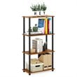 Furinno TURN-N-TUBE Wood 4-Tier Shelf Display Rack in Light Cherry/Black