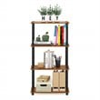 Furinno TURN-N-TUBE Wood 4-Tier Shelf Display Rack in Light Cherry/Black