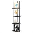 Furinno TURN-N-TUBE Wood 5 Tier Corner Display Rack in Black/Gray