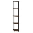 Furinno TURN-N-TUBE Wood 5 Tier Corner Display Rack in Columbia Walnut/Black
