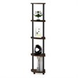Furinno TURN-N-TUBE Wood 5 Tier Corner Display Rack in Columbia Walnut/Black