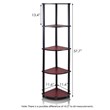 Furinno TURN-N-TUBE Wood 5 Tier Corner Display Rack in Dark Cherry/Black