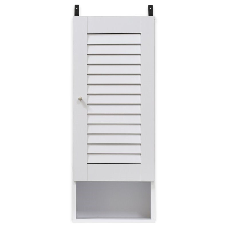 Furinno INDO Contemporary Engineered Wood Slim Wall Cabinet in White