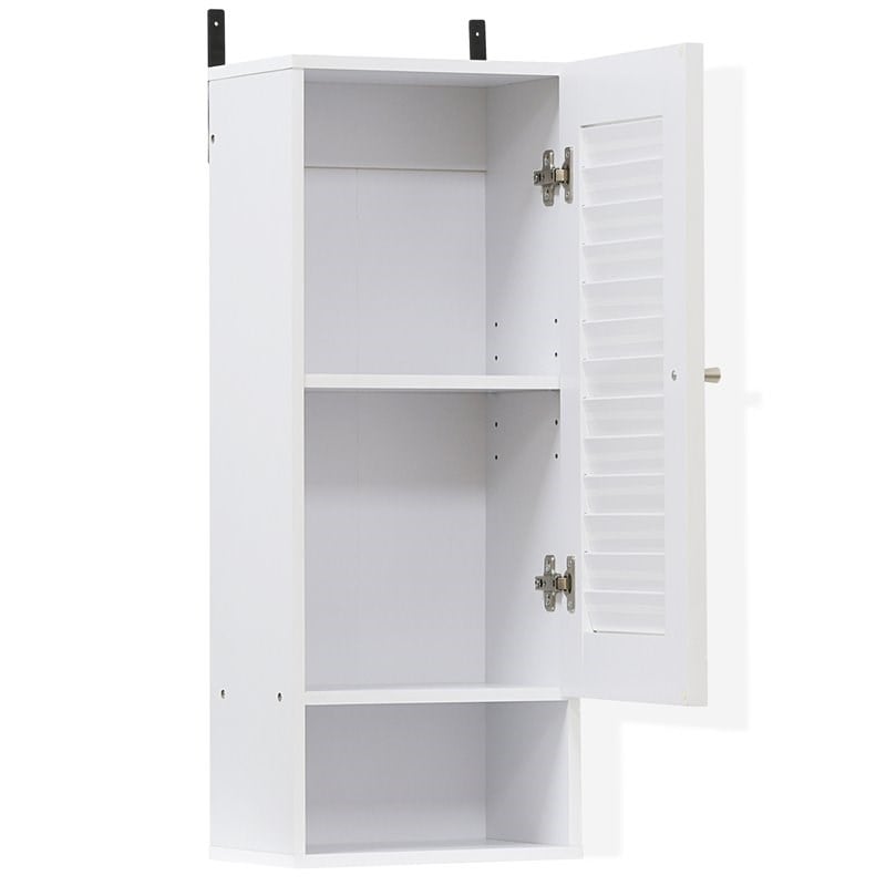 Furinno INDO Contemporary Engineered Wood Slim Wall Cabinet in White