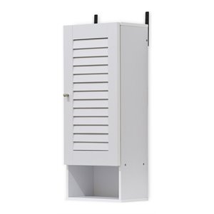 furinno indo contemporary engineered wood slim wall cabinet in white