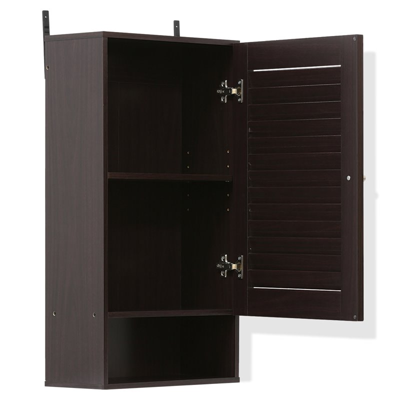 Furinno INDO Contemporary Engineered Wood Wide Wall Cabinet in Espresso