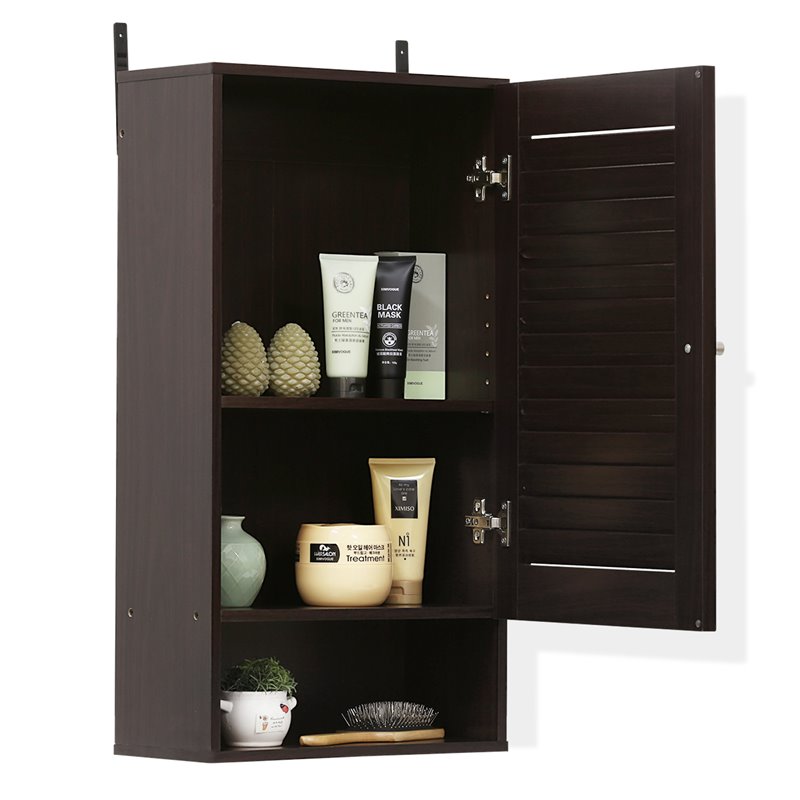 Furinno INDO Contemporary Engineered Wood Wide Wall Cabinet in Espresso