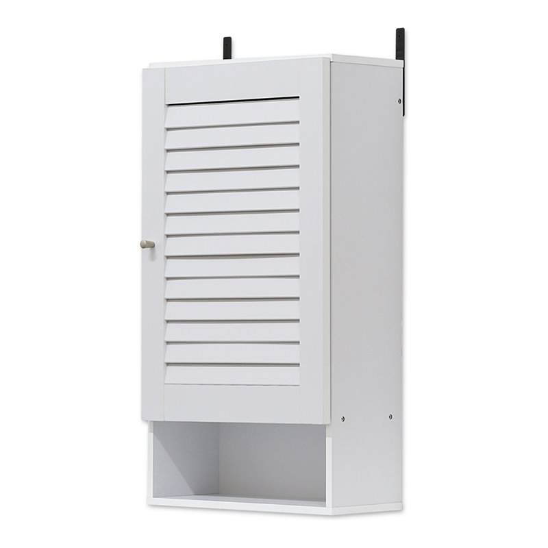 Furinno INDO Contemporary Engineered Wood Wide Wall Cabinet in White