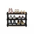 Furinno TURN-S-TUBE Engineered Wood 3-Tier Shoe Rack in Espresso/Black