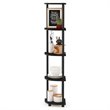 Furinno TURN-N-TUBE Wood 5 Tier Corner Display Rack in Espresso/Black