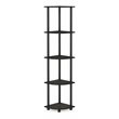 Furinno TURN-N-TUBE Wood 5 Tier Corner Display Rack in Espresso/Black