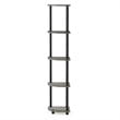 Furinno TURN-N-TUBE Wood 5 Tier Corner Display Rack in French Oak Gray/Black