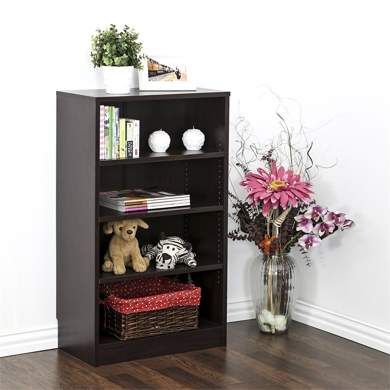 Furinno INDO Engineered Wood 4-Tier Accessories Storage Shelf in Espresso