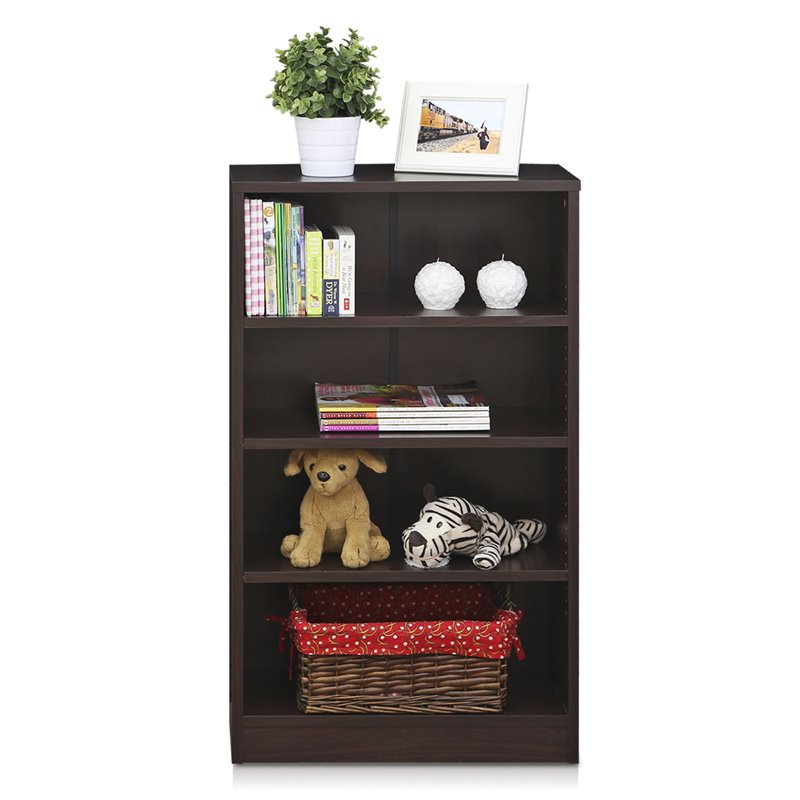 Furinno INDO Engineered Wood 4-Tier Accessories Storage Shelf in Espresso