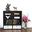 Furinno INDO Engineered Wood 4x2 Stackable Accessories Storage Shelf in Espresso