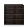 Furinno INDO Engineered Wood 4x2 Stackable Accessories Storage Shelf in Espresso