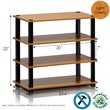 Furinno TURN-S-TUBE Engineered Wood 4-Tier Shoe Rack in Light Cherry/Black