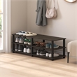 Furinno TURN-S-TUBE Wood No Tools 3-Tier Shoe Storage Rack in Dark Brown/Black