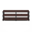 Furinno TURN-S-TUBE Wood No Tools 3-Tier Shoe Storage Rack in Dark Cherry/Black
