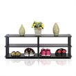 Furinno TURN-S-TUBE Wood No Tools 3-Tier Shoe Storage Rack in Espresso/Black