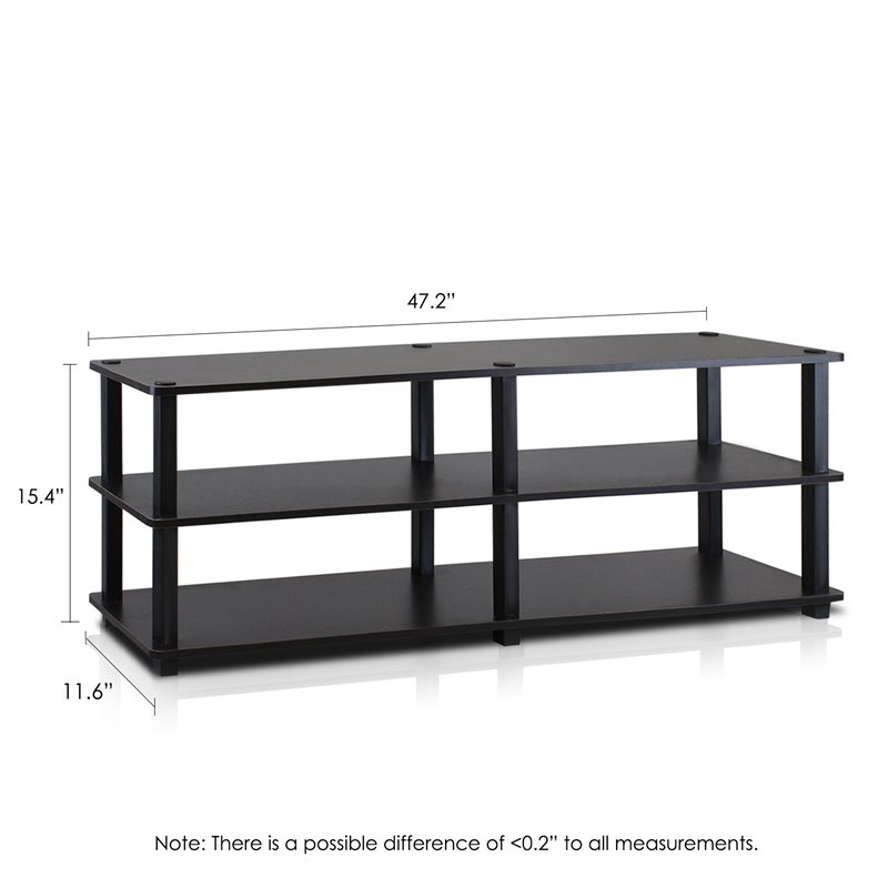 Furinno TURN-S-TUBE Wood No Tools 3-Tier Shoe Storage Rack in Espresso/Black