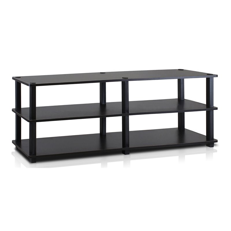 Furinno TURN-S-TUBE Wood No Tools 3-Tier Shoe Storage Rack in Espresso/Black