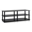 Furinno TURN-S-TUBE Wood No Tools 3-Tier Shoe Storage Rack in Espresso/Black