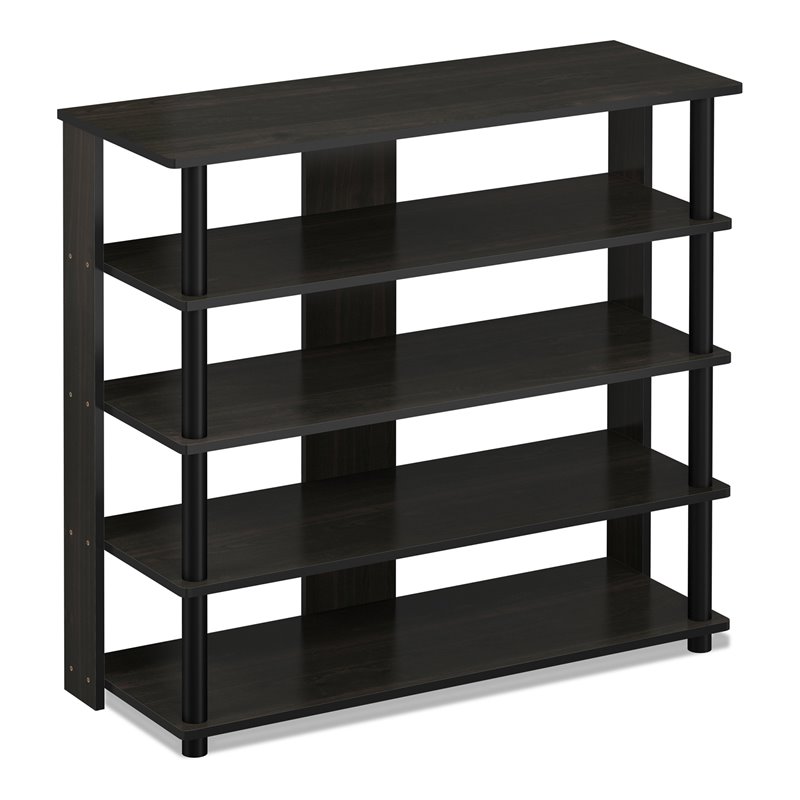 Furinno TURN-N-TUBE Engineered Wood 5-Tier Wide Shoe Rack in Espresso