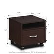 Furinno INDO Engineered Wood Petite Utility Cart with Casters in Espresso
