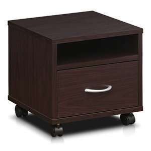 furinno indo engineered wood petite utility cart with casters in espresso