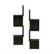 Furinno ROSSI Wood Wall Mount Floating Corner Square Shelf in Espresso(Set of 2)