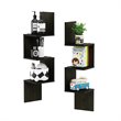 Furinno ROSSI Wood Wall Mount Floating Corner Square Shelf in Espresso(Set of 2)